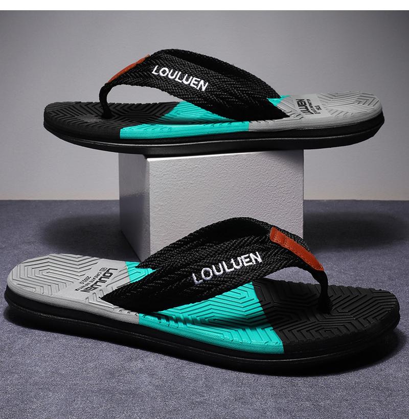 Männer Flip-Flops Sommer Strand Flip-Flops Männer Mode Atmungsaktive Casual Männer Strand Hausschuhe Sommer Im Freien 43 schwarz