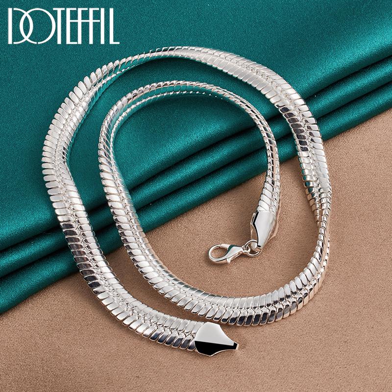 8mm Schlangenkette Silber Party Geschenk Modeschmuck 45cm