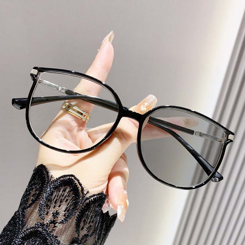 Funkelnde Fassung Photochromatische Kurzsichtigkeitsbrille für Damen Übergroß Outdoor UV Nahsicht Brille Mode Brille Dioptrie bis -4.0 -4.0 schwarz
