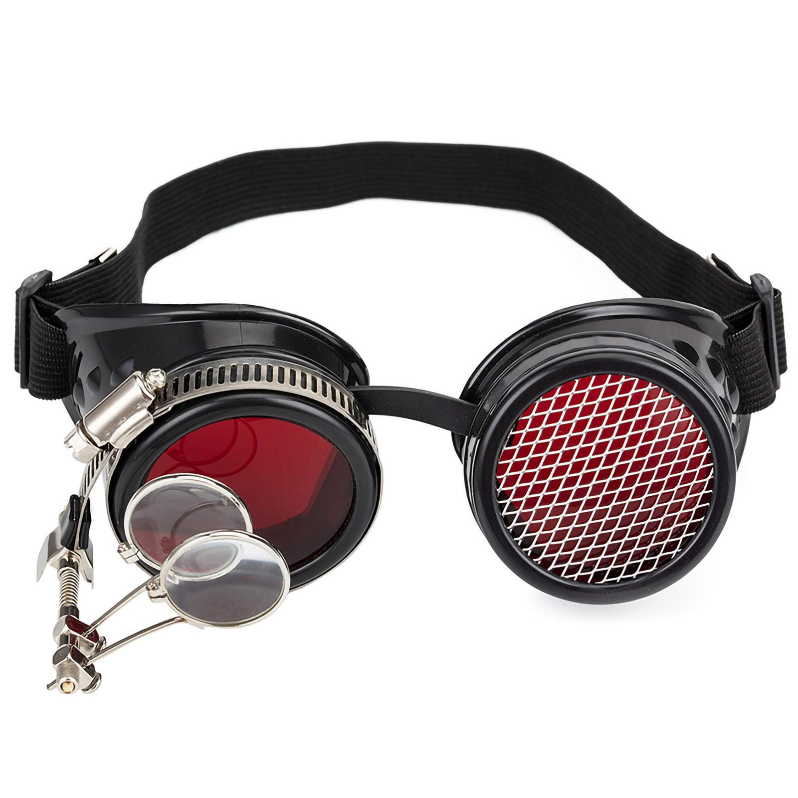 Herren Steampunk Schutzbrille Vintage Sonnenbrille Brille Punk Brille Gothic Brille schwarz