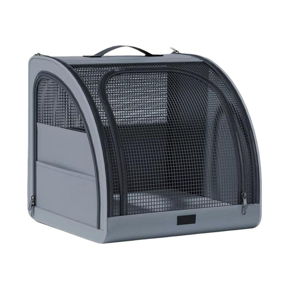 Atmungsaktive Hundebox für Autositze Kratzfest Haustierbox Leicht zu tragen Haustiertransportbox Camping grau