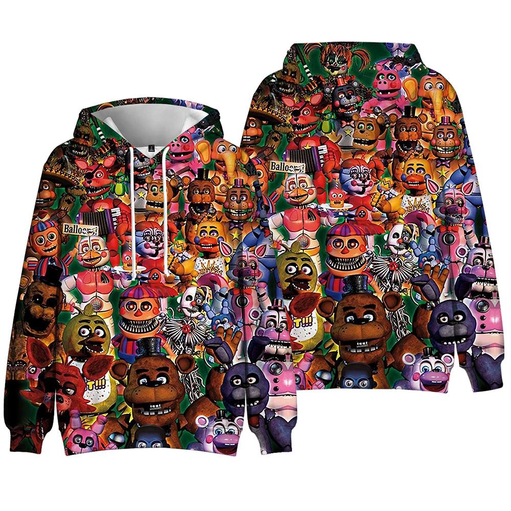 Neue Mode Fünf Nächte im Freddy's 3D-Druck Kleidung Streetwear Männer Hoodies Sweatshirt Mode Mit Kapuze Langarm Pullover Tops XS