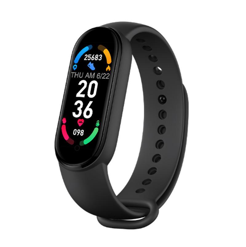 M6 Smart Fitness Armband Mit Schrittzähler Herzfrequenzmonitor Digitales Display Für Studenten schwarz