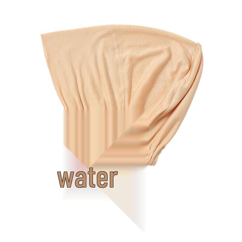 Modalisierte Baumwolle Mercerisiert Elastischer Kordelzug Basecap Einfarbig Damen Hijab beige