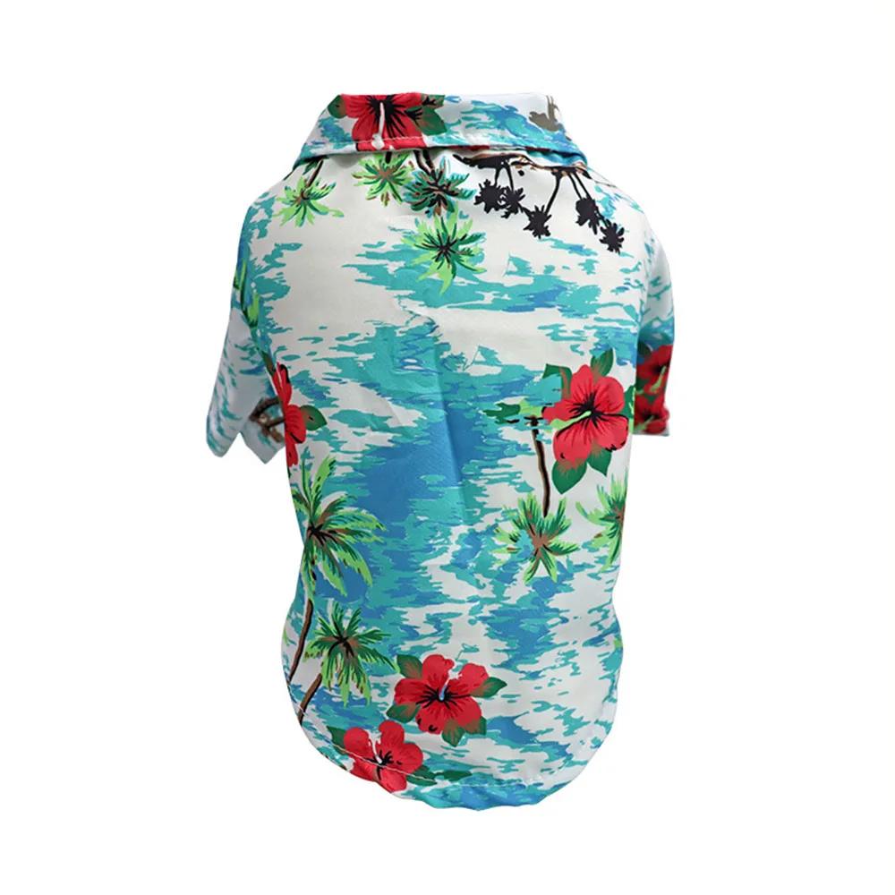 Atmungsaktive Sommer-Haustier-Strandhemden für Hunde Niedliche Hawaii-Freizeitkleidung für Hunde und Katzen Florales T-Shirt für kleine Hunde Chihuahua-Kleidung XL