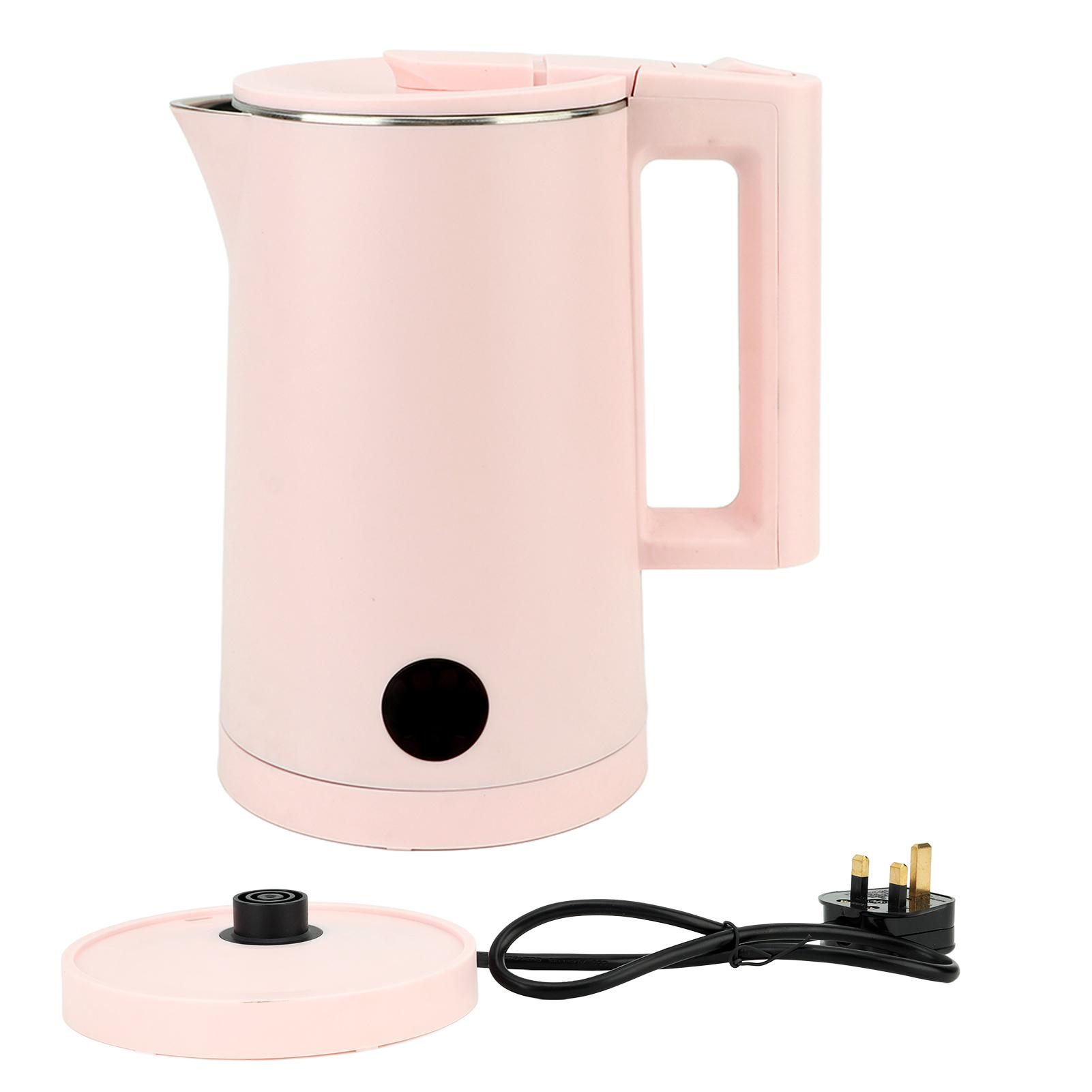 Wasserkocher 2000W Doppelschichtig 304 Edelstahl 2L Kabellos Wasserkocher Heizung mit Auto L(for 6.5-9kg) rosa