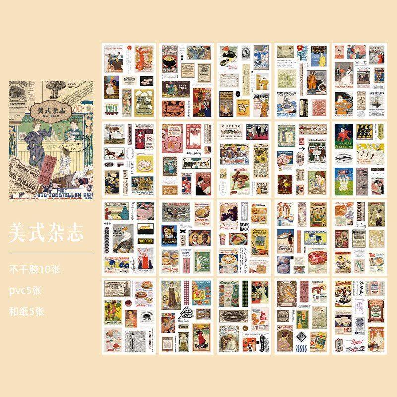 Süße Vintage Fee Engel Aufkleber Buch Mädchen dekorative Washi Aufkleber PET-Material Scrapbooking Label Tagebuch Schreibwaren Album style B magazines