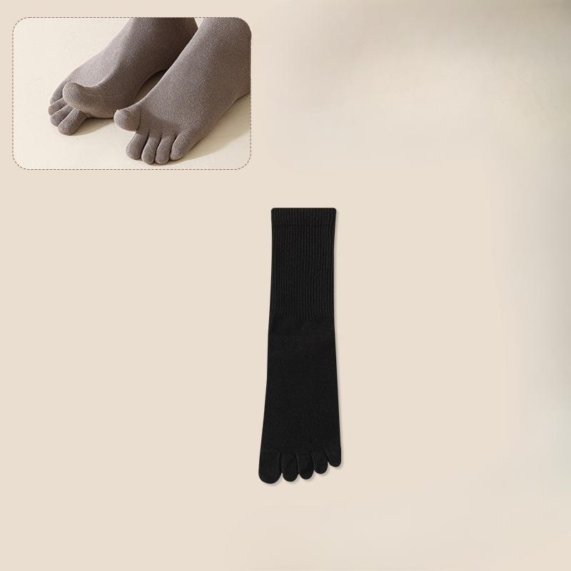 Fünf-Zehen-Socken, Herren-Baumwollsocken, Wadenhohe Socken, Sport-Schweißabsorbierende Lange Zehensocken, Geruchshemmende Lange Socken, Zehenteilende Socken 1 pair