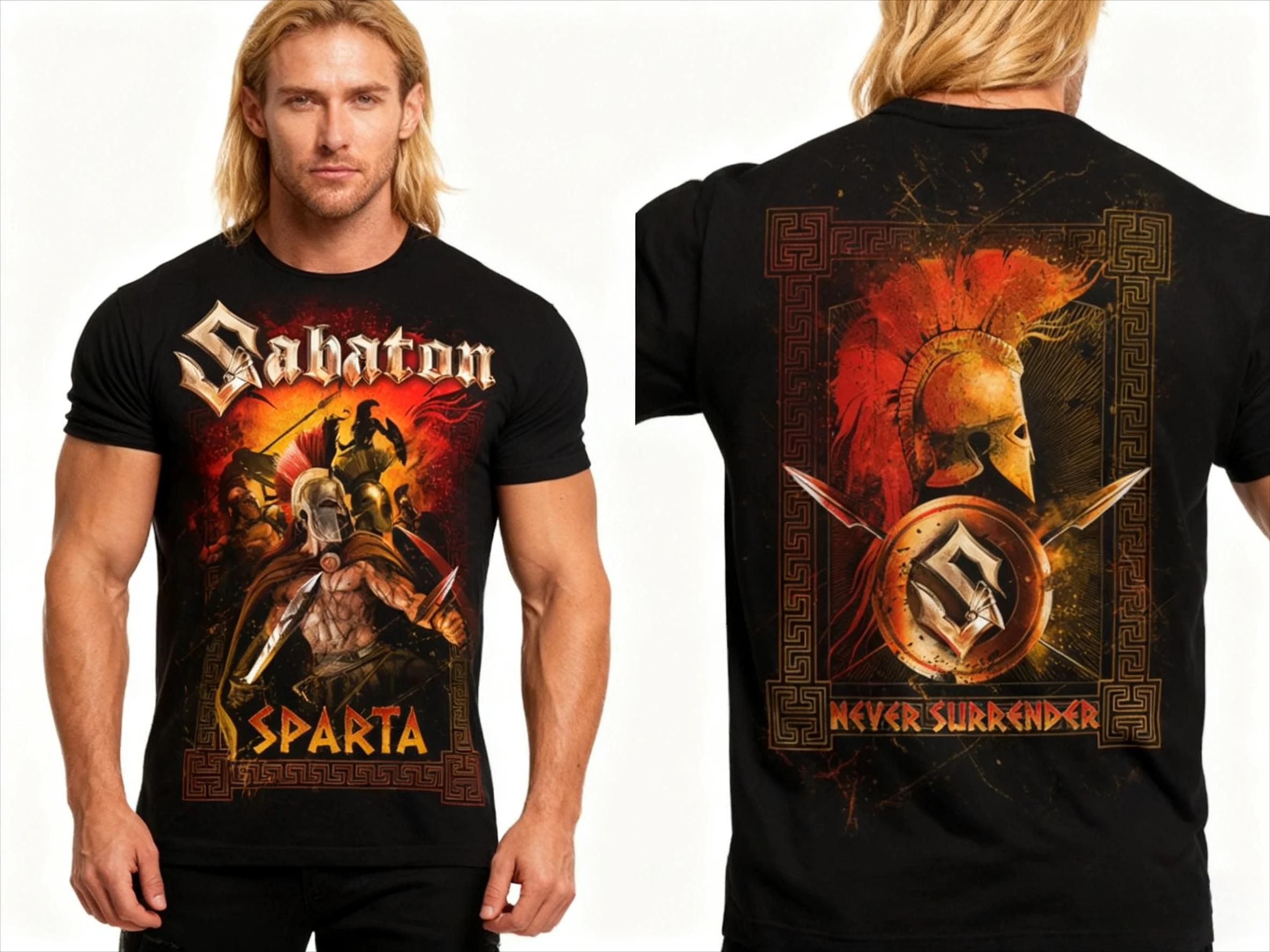 Sabaton Fleet Kriegsmarine Album T-Shirts Metal Rock Band Fan Druck T-Shirts Schwer Übergröße Damen Herren Hip Hop Street Harajuku Oberteile M brown