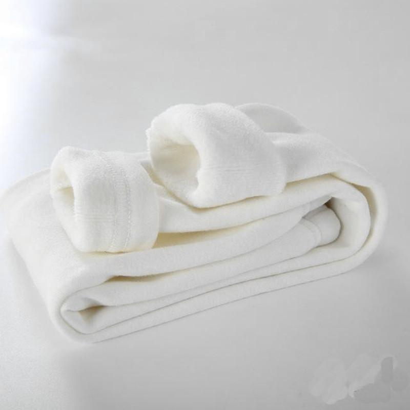 Mädchen Hosen Kinder Jungen Dicke Warme Hosen Winter Kinder Casual Einfarbig Warme Hosen Mädchen Leggings 150 weiß