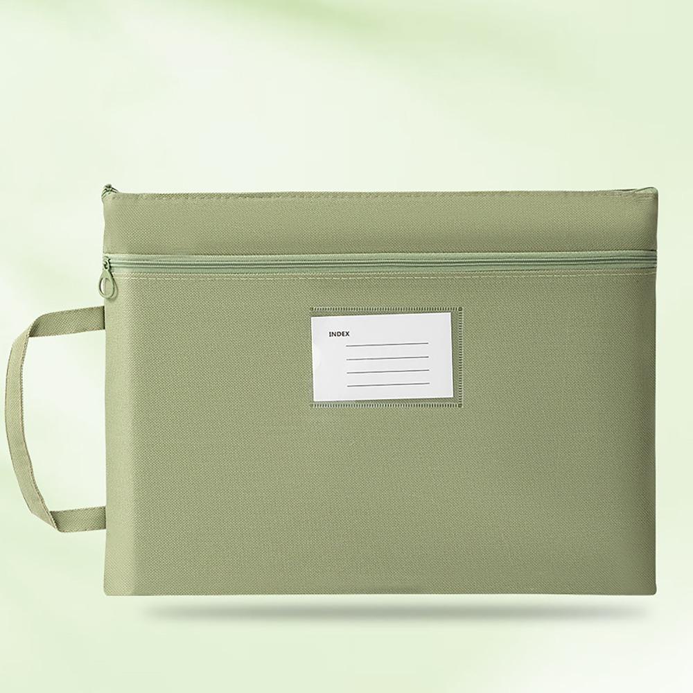 Wasserdichter Aktenorganizer Doppelschichtige Dokumententasche Tragbare Umschlagmappe für Bürobedarf A4 grün
