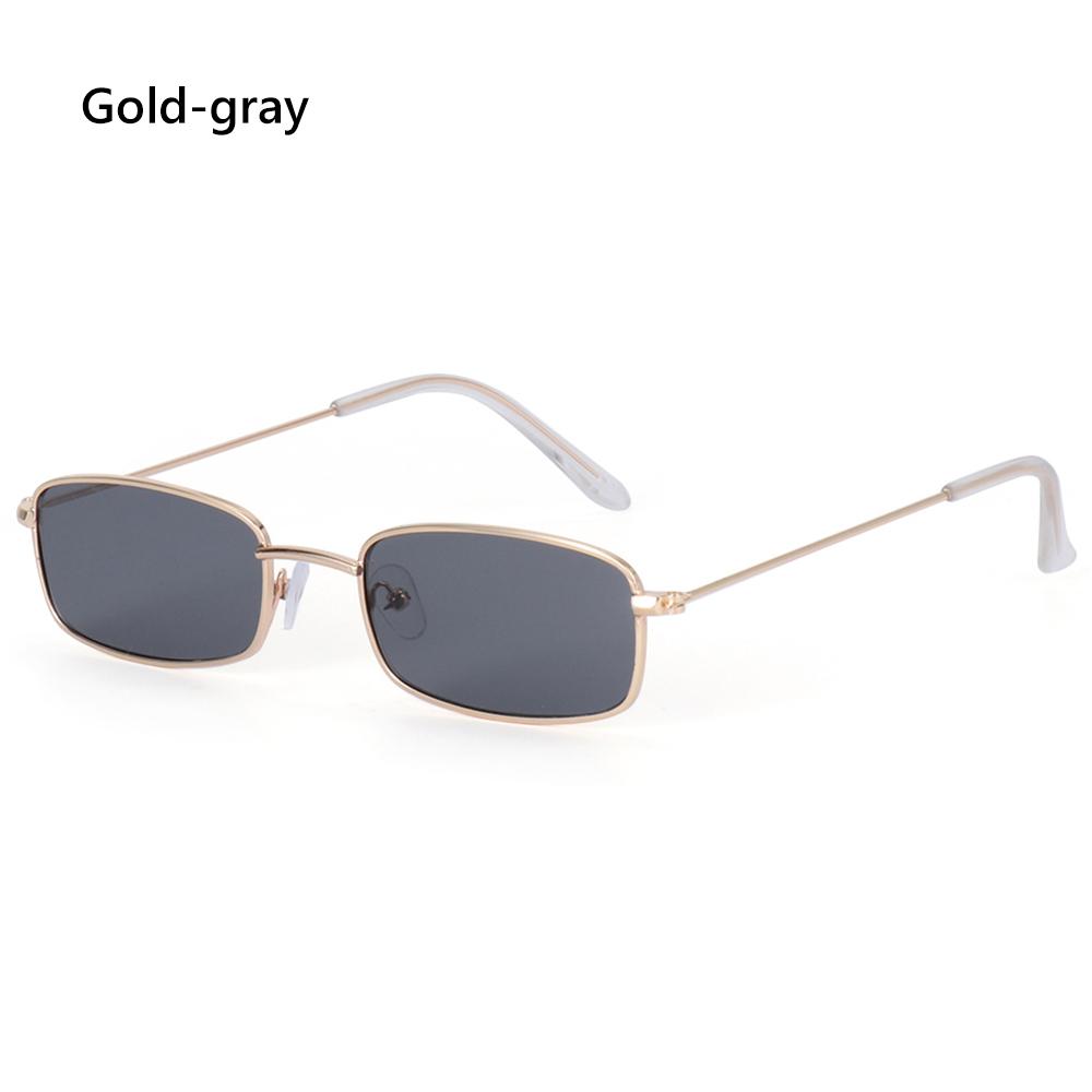 Retro Kleine Rechteckige Damen Sonnenbrille Shades Klassisch Süßigkeiten Farbe Klare Linse Metallrahmen Sonnenbrillen Anti UV400 Brillen