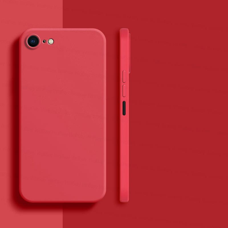 Für iPhone SE 2022 Hülle Für iPhone SE 2022 2020 6 7 8 Hülle Stoßfeste weiche TPU Flüssigsilikon-Telefonrückseite Hülle für iPhone 2022 For iPhone SE 2022 rot