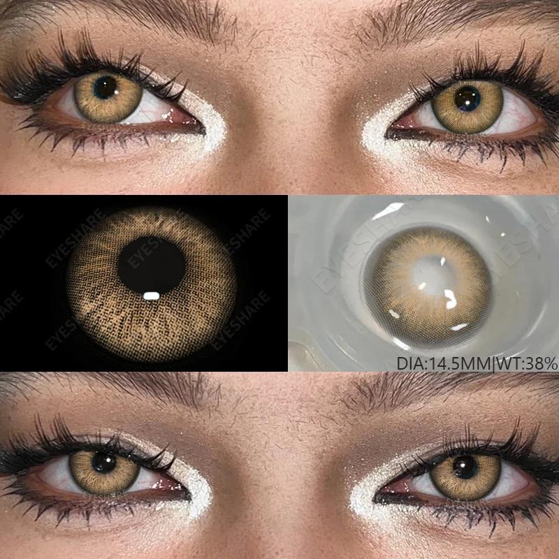 AMARA Neue farbige Kontaktlinsen für Augen, graue Kontaktlinsen, blaue Augenkontaktlinsen, buntes Make-up, grüne Kontaktlinsen, jährlich, 2 Stück