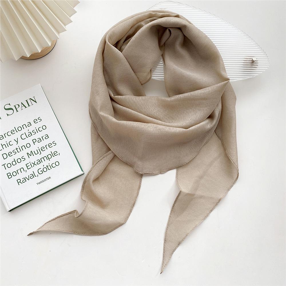 Neuer einfarbiger Schal für Damen im Frühling und Herbst, vielseitiges Band mit Handgelenksschlaufe, modische Dekoration, Nackenschutz für Studenten, kleiner Schal 50*175cm