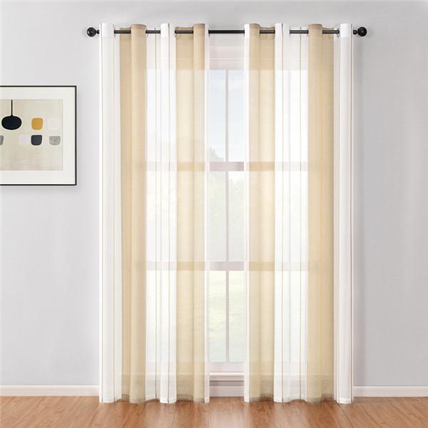 Streifen-Vorhänge für Wohnzimmer, Schlafzimmer, Tüll-Vorhänge, Fenster, Tüll, gestreift, Voile-Vorhang, Vorhänge, Halbfenster-Jalousien, Zuhause, 1 Stück W137xL213cm 1 pieces