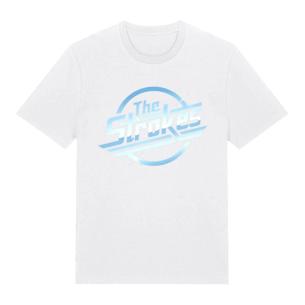 The Strokes Rockband-Logo-T-Shirts, The Strokes Merch-T-Shirts, Vintage-Grafikdruck-Kleidung, Unisex-T-Shirts aus reiner Baumwolle mit kurzen Ärmeln, Anime-T-Shirt S weiß