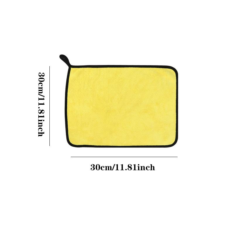 Weiches Autowaschtuch, Mikrofasertuch, Autoreinigungs- und Trockentuch, Autopflegetuch, Detaillierungstuch, Autowaschtuch, Autozubehör 30*30cm/11.81*11.81inch gelb