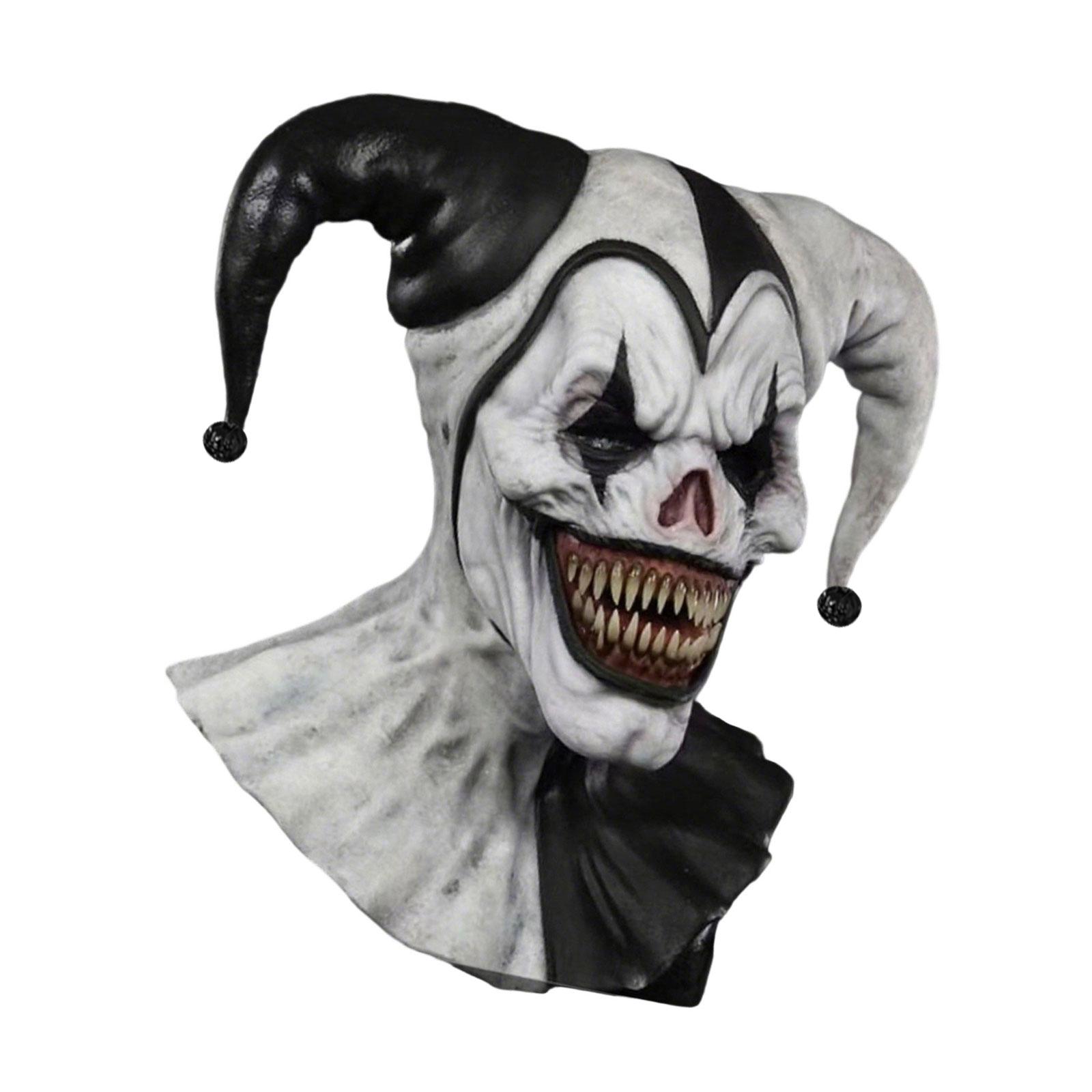 Freundliche Latex Vollkopf Clown Maske Erwachsenengröße Belüftetes Design für Kostümbälle und Geisterhäuser B gray