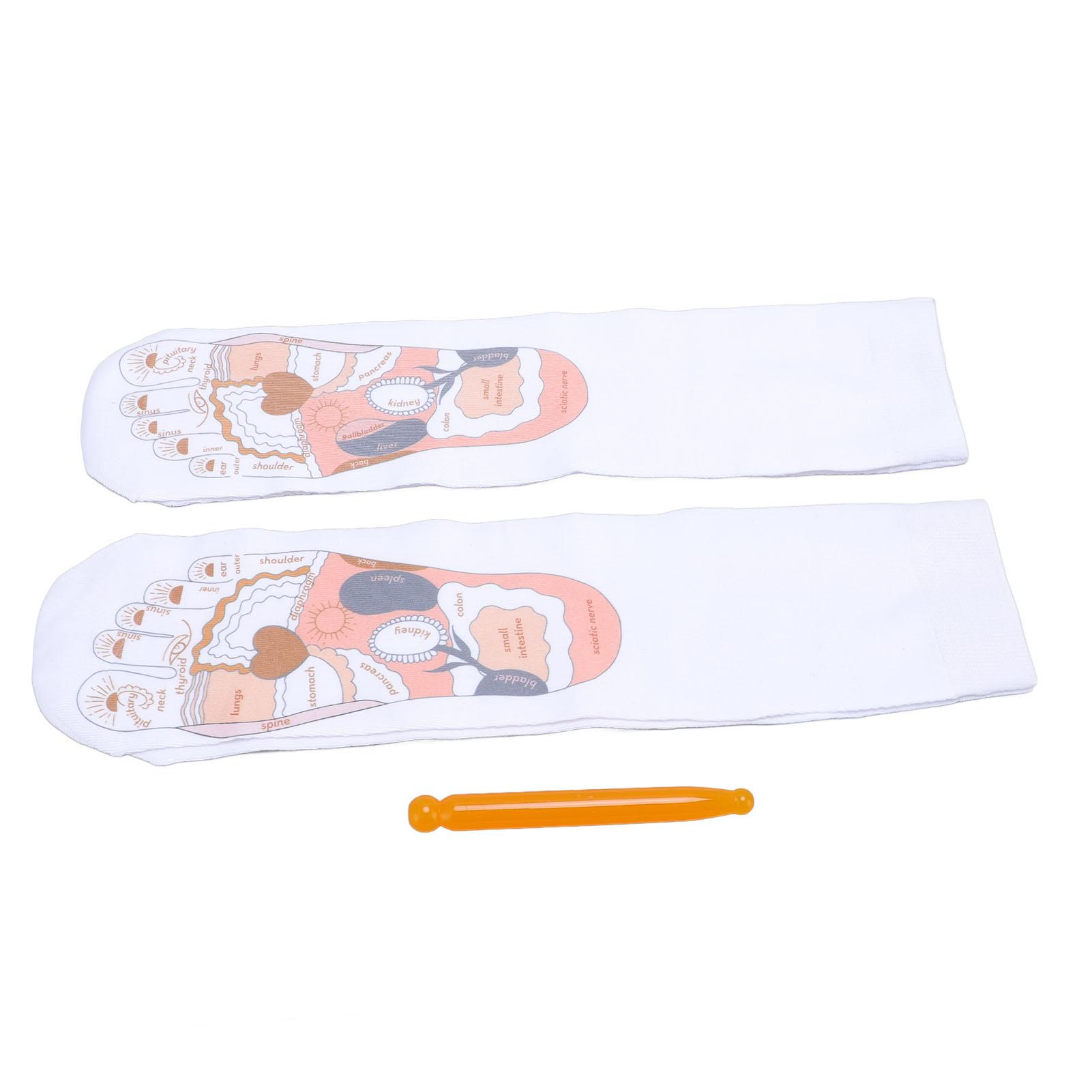 2 Paar Lange Socken mit Stick Sicherer Sitz Baumwolle Weich Anti-Rutsch Socken Triggerpunkt Stick Set