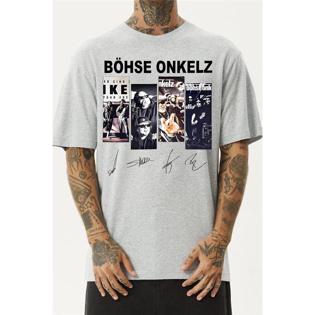 Band Böhse Onkelz Band Grafik T-Shirt Oversized Y2k Lässig Baumwolle Locker Herren Damen T-Shirts Weiblich Männlich Kleidung Bequemes Sommer Oberteil Tee L