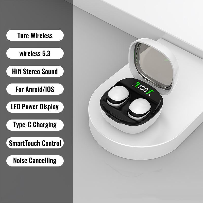 Mini Unsichtbare Schlaf-Ohrhörer Drahtlose Bluetooth 5.3 Kopfhörer HiFi Stereo Kopfhörer Rauschunterdrückung Headsets für Xiaomi Huawei