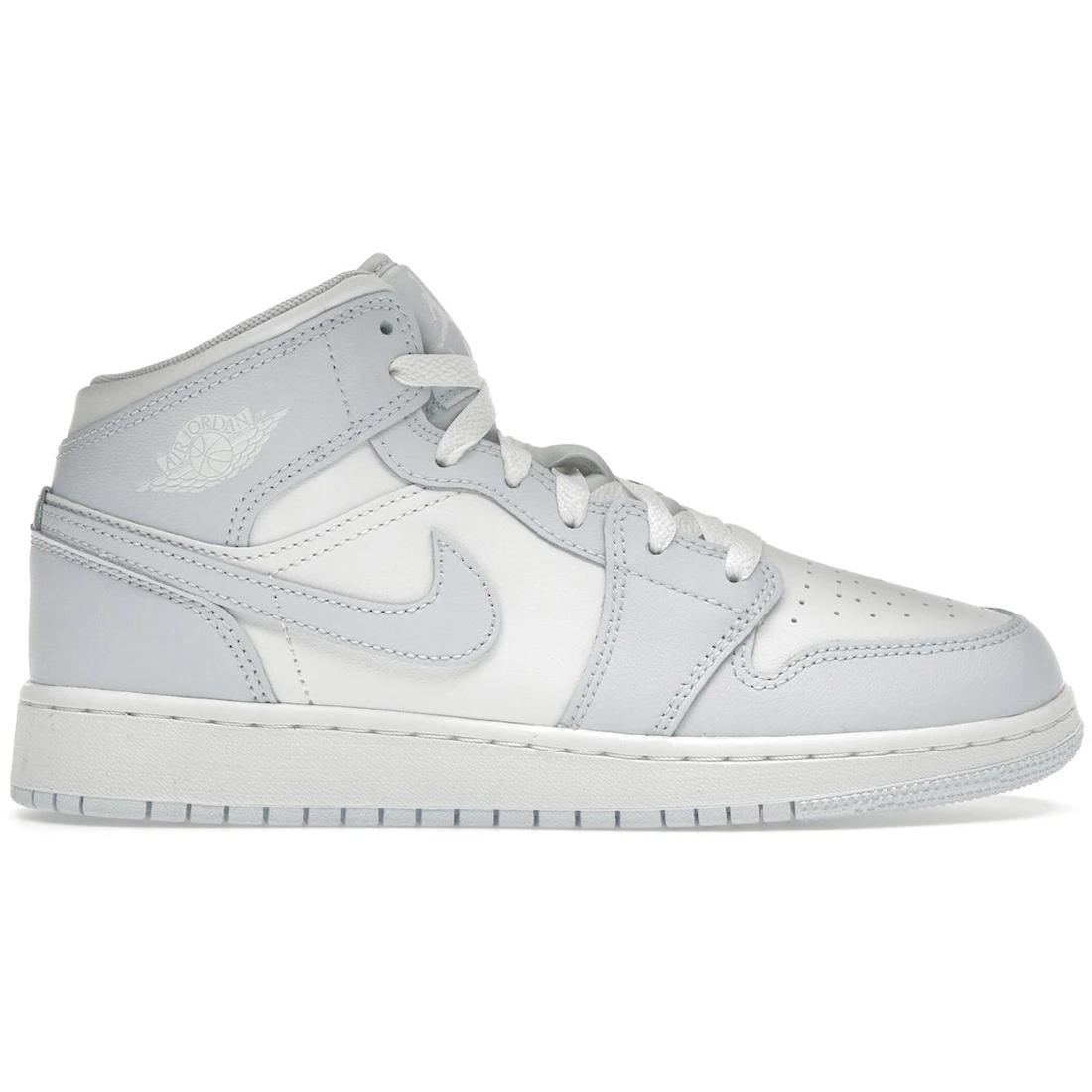 Neue Jordan Air Jordan 1 Rutschfeste Verschleißfeste Mid-Top Kinder-Basketballschuhe Weiß Blau Jugendliche FD8780-400 36