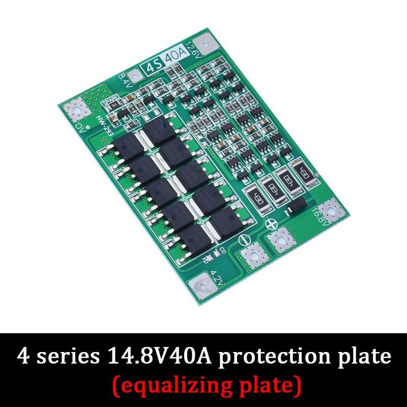 3S/4S 15A 20A 25A 40A 60A Li-Ionen-Lithium-Akku-Schutzplatine 18650 BMS für Bohrmotor 11,1 V 12,6 V/14,8 V 16,8 V Boost/Balance 4S 40A Balance