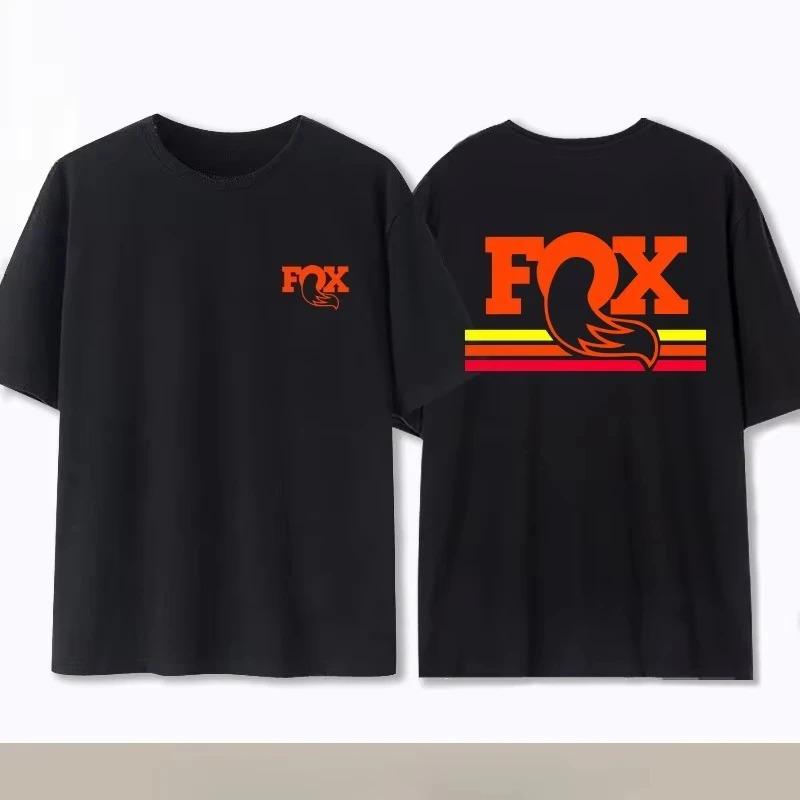 Sommer Baumwolle Fox Racing Cross-Country Mountainbike Gedenk Oversized T-Shirt Hohe Qualität Mode Herren Damen Kurzarm Rundhals Oberteil L blau