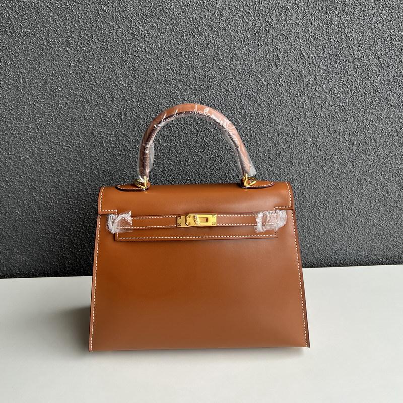 2026 neue Leder Rindsleder Damen Tasche Mini Tasche BOX Glänzendes Leder Lackleder Kelly Tasche, Handtasche Umhängetasche 19cm (1 thin shoulder strap) without lock