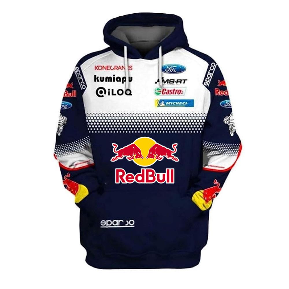 2026 Herren Frühjahrs- und Herbstkleidung für Red Bull F1 Racing und Motorradfahren, Red Bull Nischenstil, Neuer bedruckter Langarm-Stil S