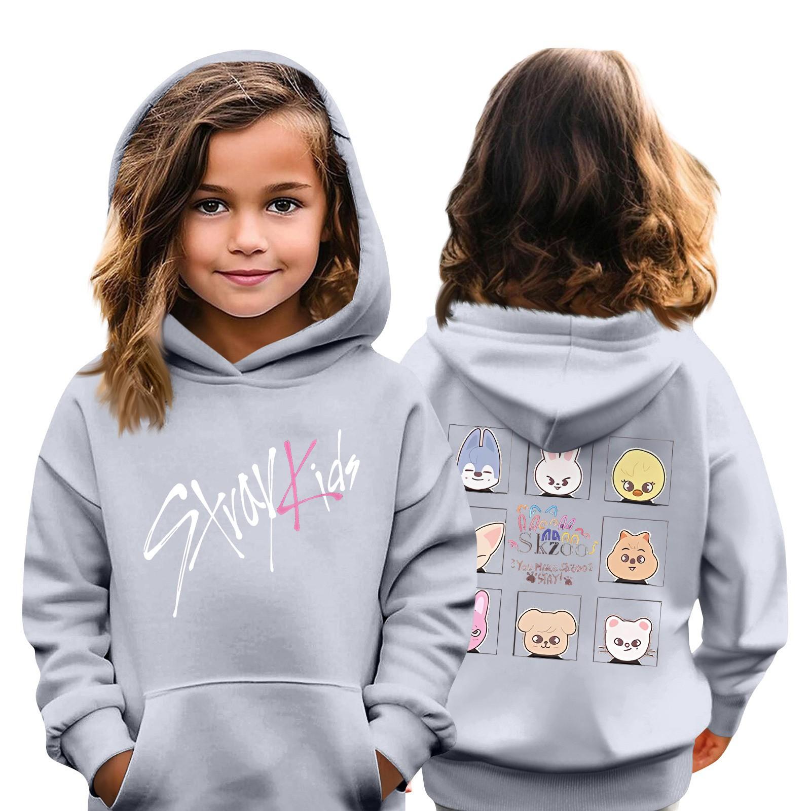 Kindermode Casual Top Stray Kids Korean Combo Printed Pullover Sweatshirt 130