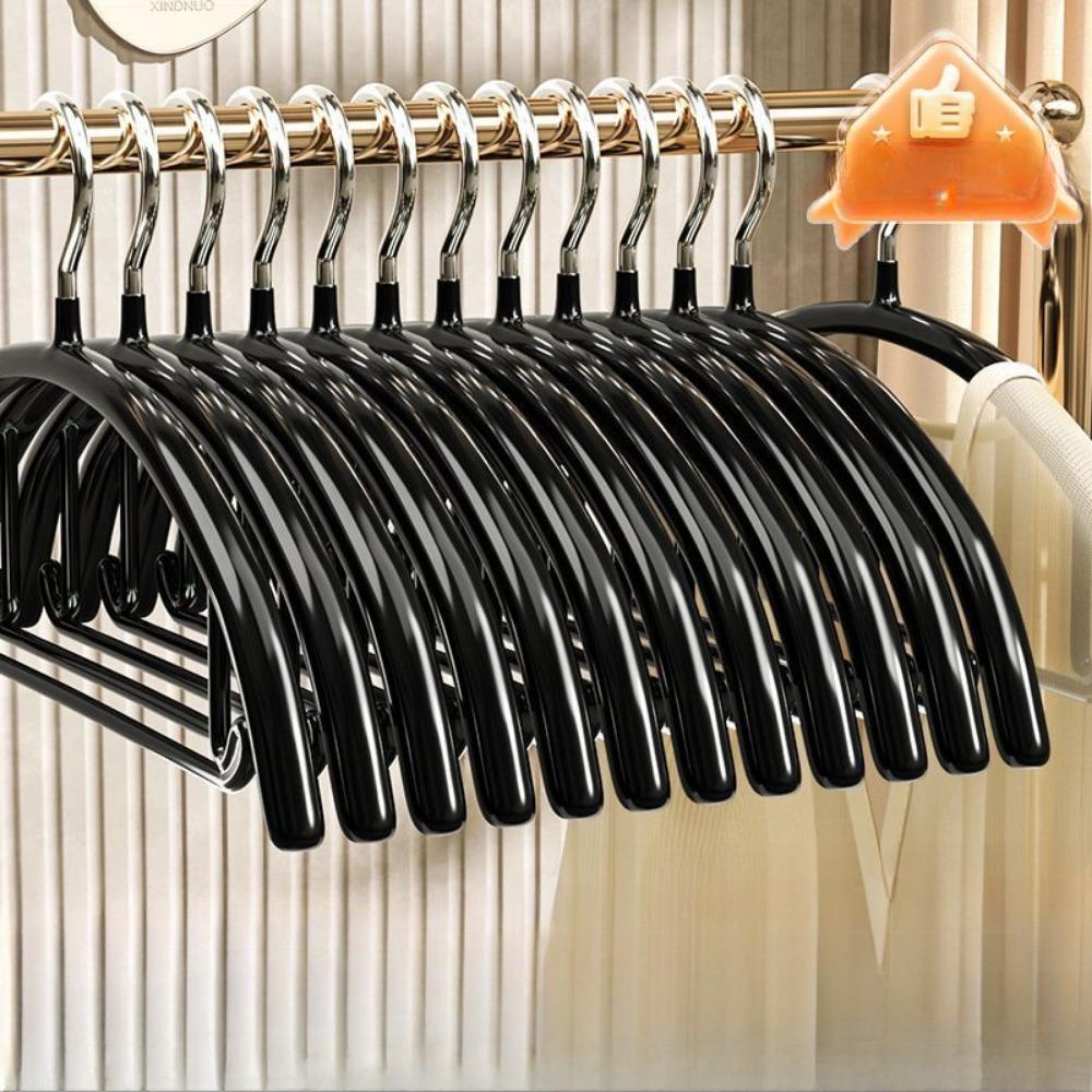 Kleiderbügel, Pullover-Kleiderbügel ohne Schulterbeulen, robuste Kleiderbügel, rutschfeste Metallbügel mit PVC-Beschichtung für Pullover, Anzüge, Kleider, Jacken Pack of 5 schwarz