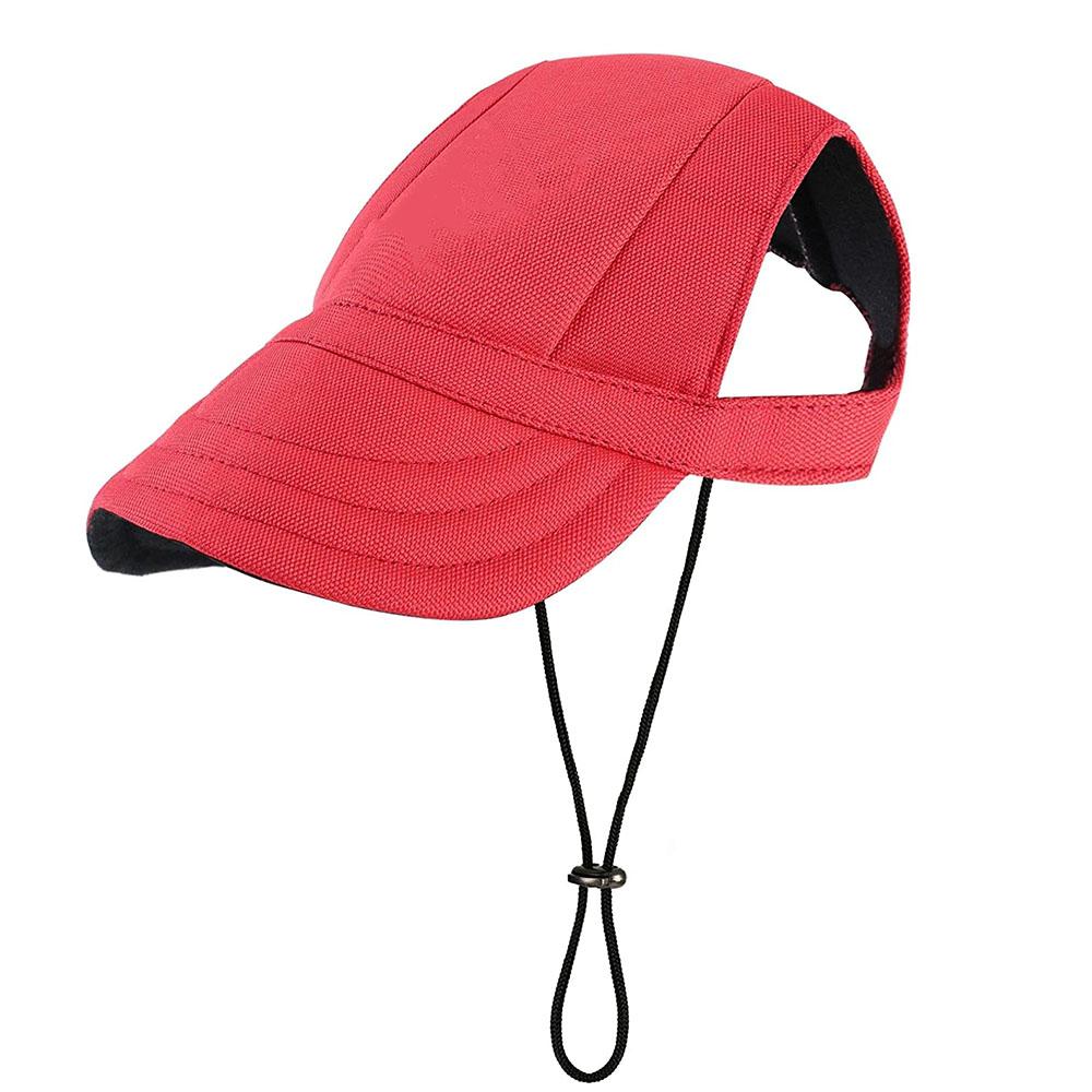 Hundehut, Hunde-Sonnenhut, Hunde-Baseballkappe, Hunde-Trucker-Mütze, Haustierhüte für kleine, mittelgroße und große Hunde mit Ohrlöchern, verstellbarem Kordelzug XL rot