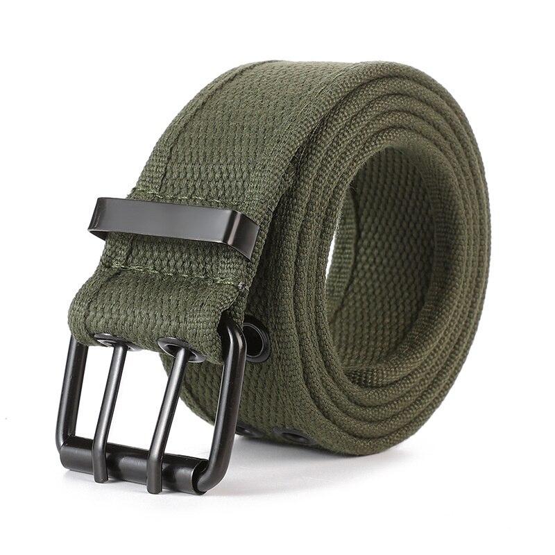 Canvas Gürtel Outdoor Taktischer Gürtel Unisex Hochwertige Canvas Gürtel für Jeans Männliche Luxus Casual Straps Ceintures 120cm grün