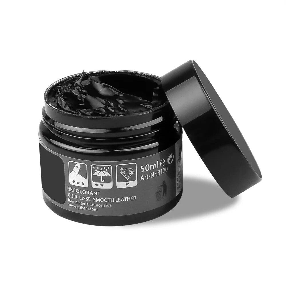 50 ml Leder-Reparatur-Creme-Set, Schuhe, Autositz, Sofa, Mäntel, Löcher, Kratzer, Risse, Wiederherstellung, Reparaturfarbe, Autopflege-Set, flüssiges Leder-Haut-Reparatur-Reparatur-Werkzeug schwarz