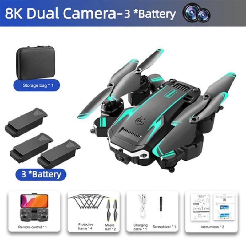 Neue 8K Mini-Drohne, GPS-Drohne, professionelle HD-Kamera, Luftaufnahmen, Hindernisvermeidungsdrohne, faltbarer Vier-Rotor-Hubschrauber, RC-Entfernung 5000 m Dual Camera-3*Battery