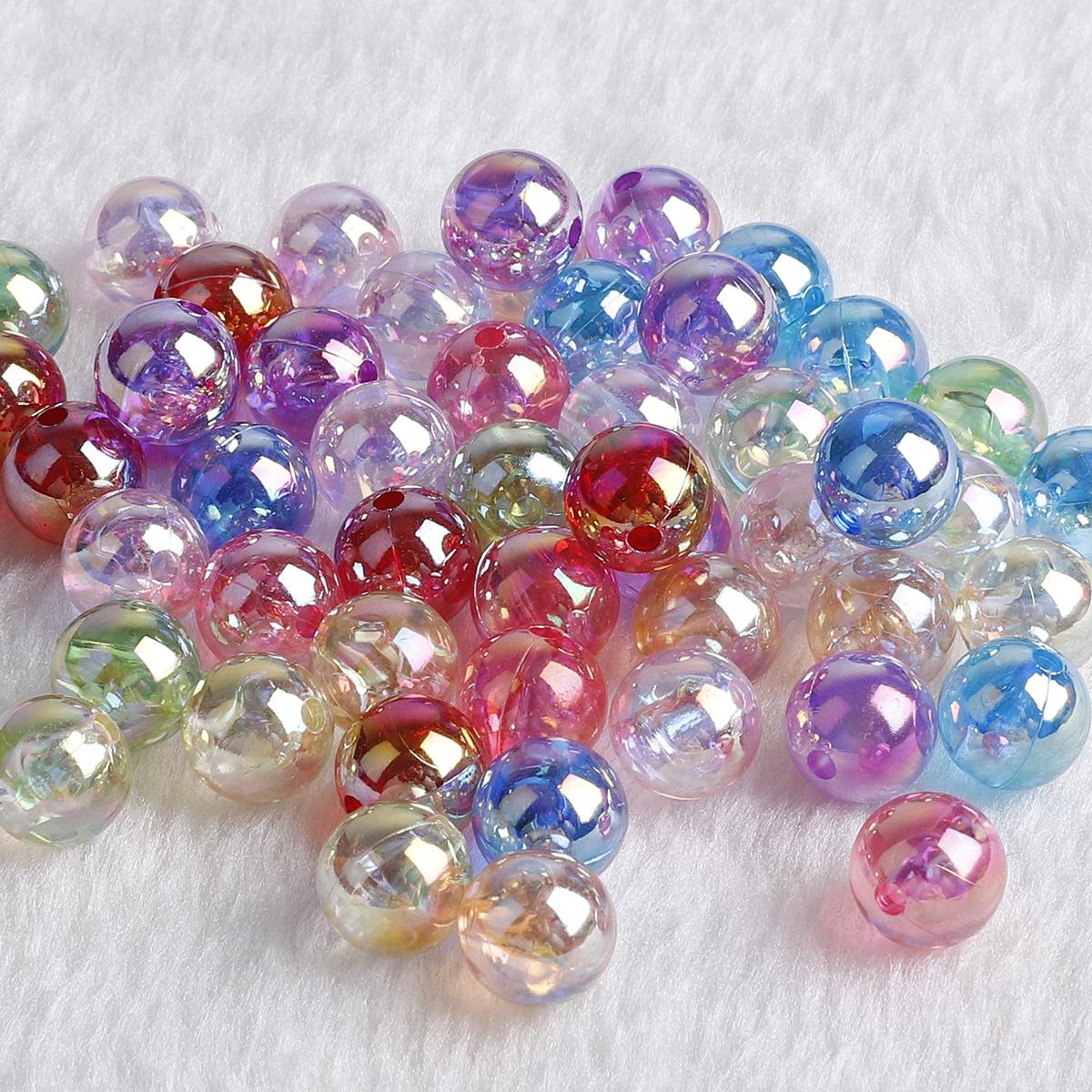 DIY Modeschmuck Zubehör 6MM-12MM Acrylperlen Runde Form 23 Farben Armband Abteilung Spac 6mm 100pcs bunt