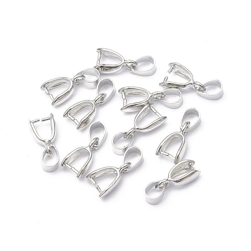 Home Party Supplies 10 teile/los Hohe Qualität Beliebte Charme Befestigen Schnalle Anhänger Clip DIY Schmuck Erkenntnisse Schmuck Machen Kupfer Schmuck Zubehör 7x20mm  10pcs/lot weiß