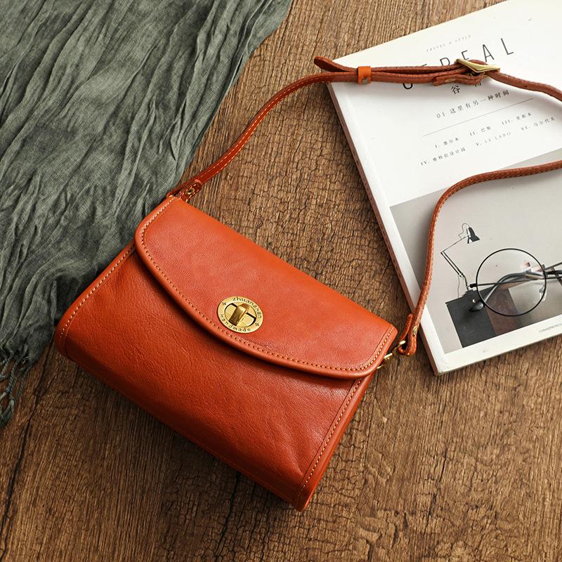 Johnature Retro Echtes Leder Frauen Tasche Einfache Freizeit Natürliche Weiche Echtes Rindsleder Weibliche Schulter & Umhängetaschen hellbraune