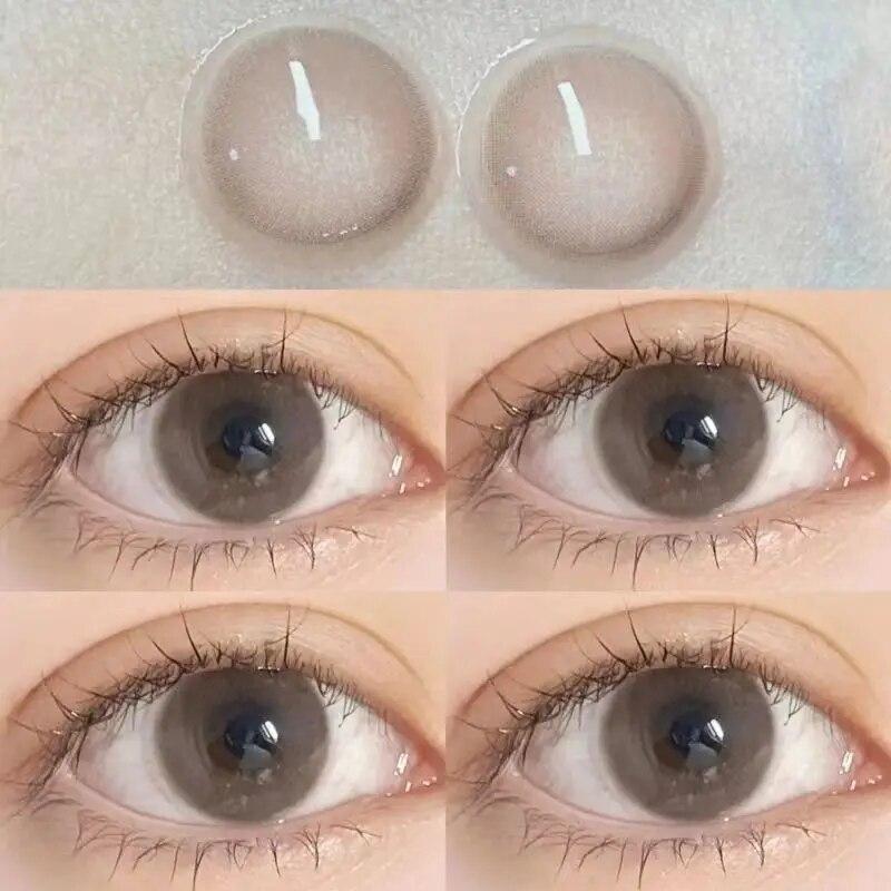 Farbige Kontaktlinsen, Myopie-Linsen mit Dioptrien, kosmetische Kontaktlinsen, Großhandel, 2 Stück, jährliche Augen, schönes Pupillen-Make-up 650 rosa