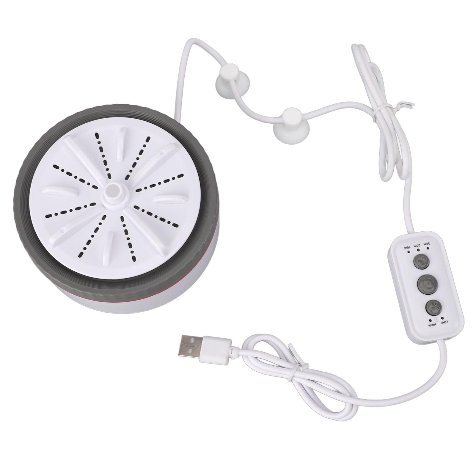 Mini-Turbo-Waschmaschine, zeitgesteuert, einstellbar, multifunktional, USB-betrieben, tragbar, Mini-Turbo-Waschmaschine graue