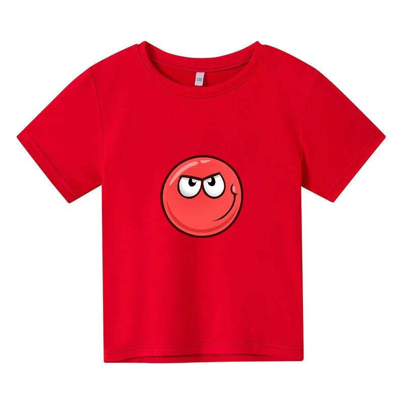 2025 Kinder Niedlich ROTER BALL 2. Druck Kleidung Kinder Sommer Mode T-Shirt Jungen Cartoon T-Shirts Mädchen Kurzarm Lässige Oberteile 160 lavendel