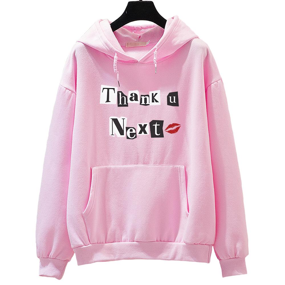Ariana Grande Kapuzenpullover für Herbst/Winter Gothic Bequeme Sweatshirts Vintage Fleece Kleidung Moletom Pullover XS rosa
