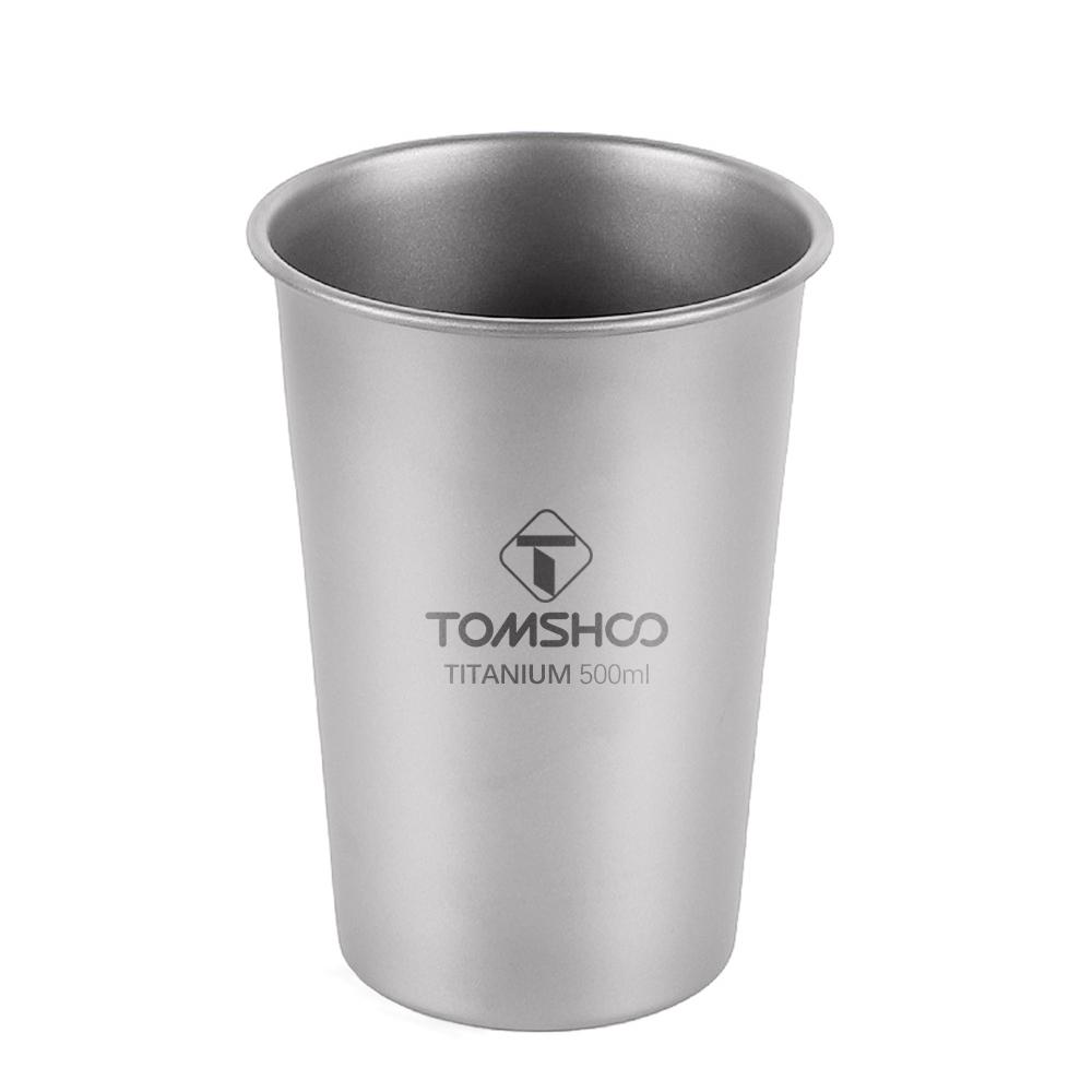 TOMSHOO Outdoor Camping Titan Tasse Reines Titan Wasser Tasse Bierkrug Tragbare silber