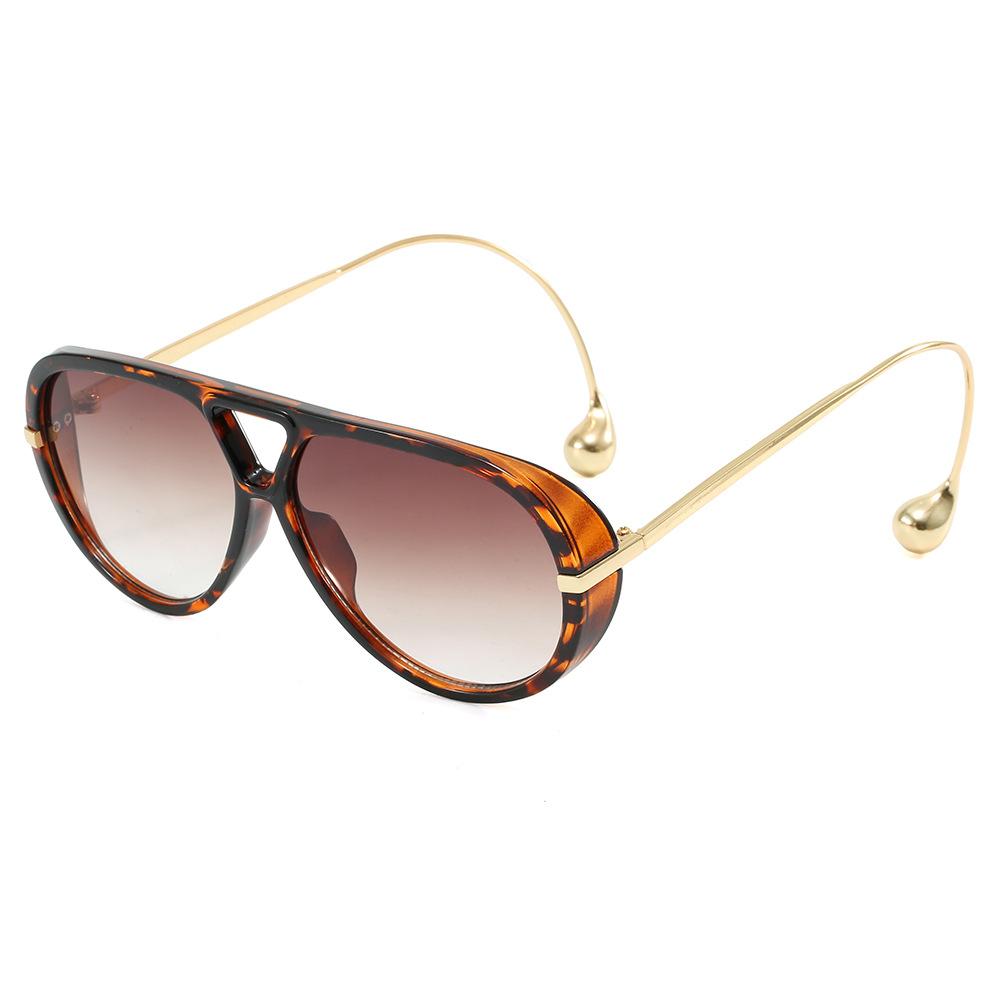 Neue Luxusmarke Designer Übergroße Sonnenbrille Damen Herren Beliebt Vintage Sonnenbrille Punk Doppelsteg Brille