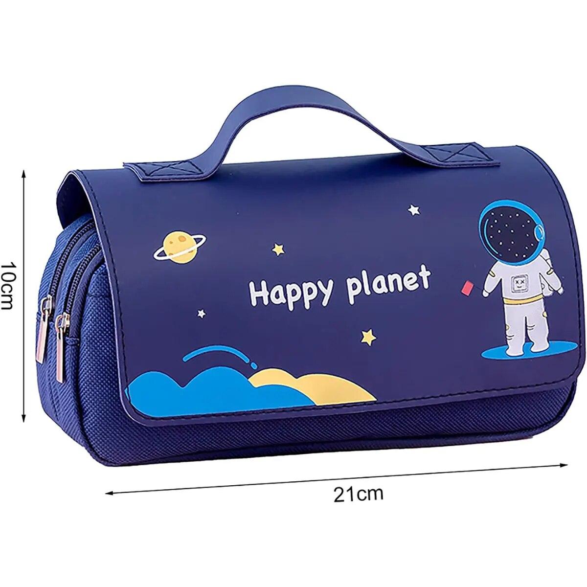 Kawaii Bleistift Fall Große Kapazität Astronaut Bleistift Beutel Stift Box Schule Bürobedarf Schreibwaren navy blau