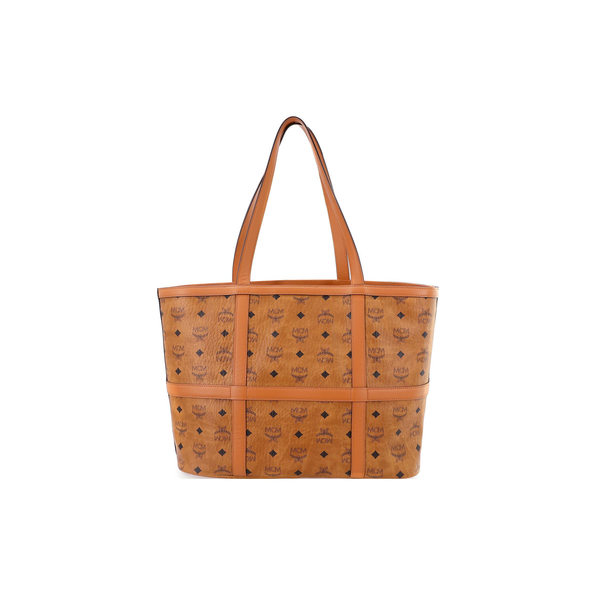 Neue MCM Delmy Shopper Medium Visetos Cognac MWPBSER01CO001 37.1*14.0*30.0CM