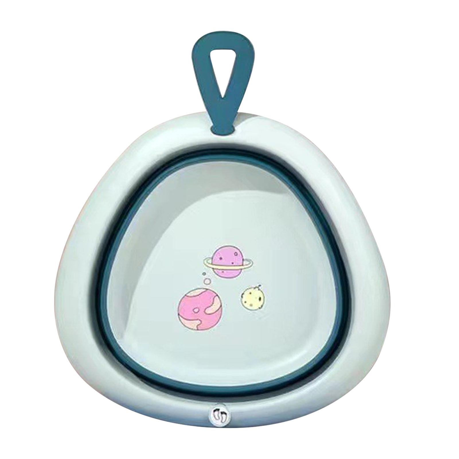 Faltbares Waschbecken Leicht Tragbar Kinder Baby Faltbecken für Outdoor Reise Camping Wäsche blau