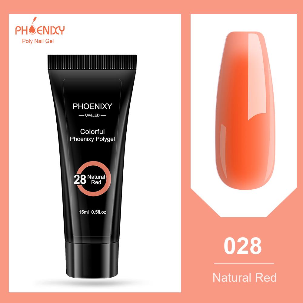 PHOENIXY Poly Gel UV LED Builder Gel Lack 15 ml Nagellack Set für Nail Art Schnellaufbau UV Gel Nagelverlängerung Design Maniküre color 39